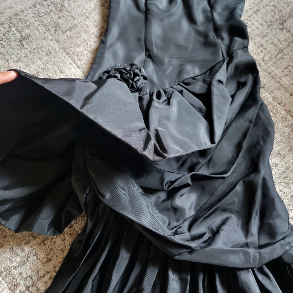 Vintage Gunne Sax Strapless Sweetheart Neck Drop Waist Draped Mermaid Gown Sz 0 - Picture 10 of 12